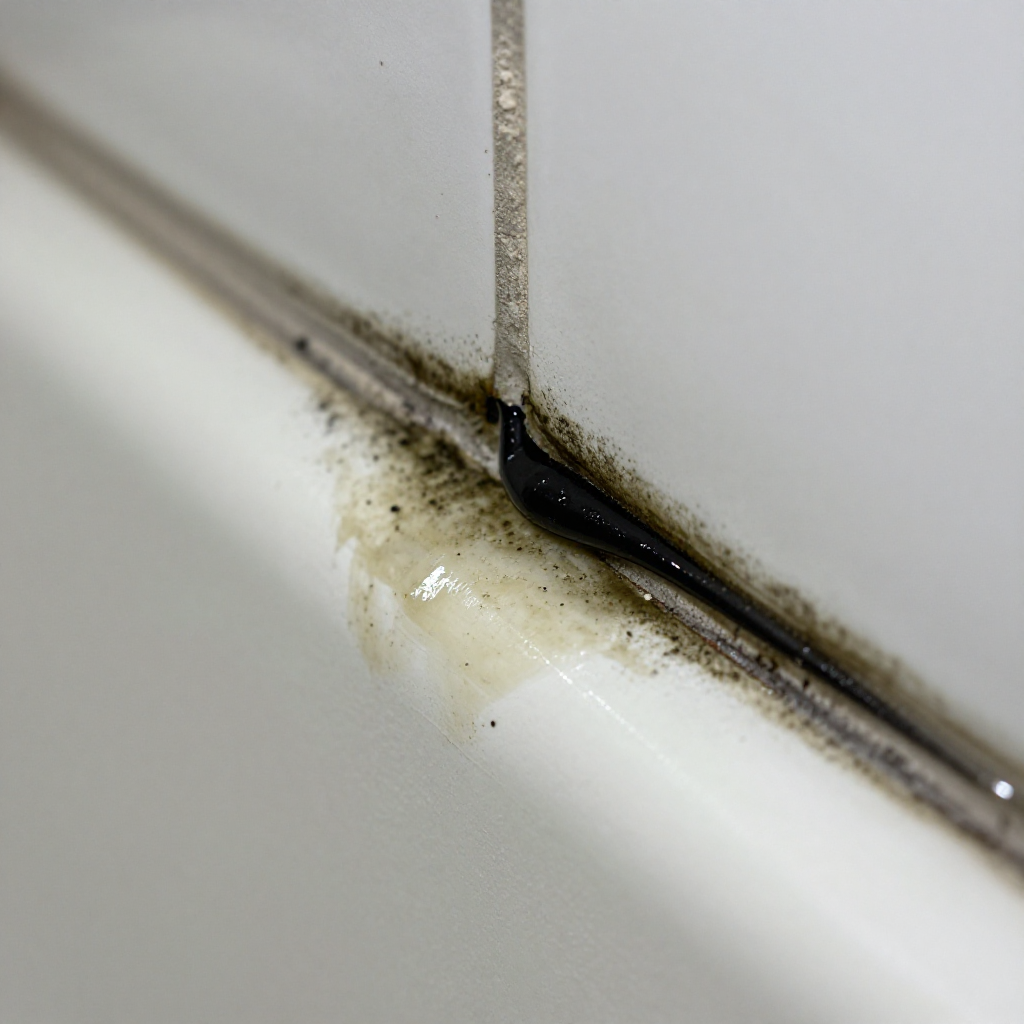 Cut out every trace of the old caulk