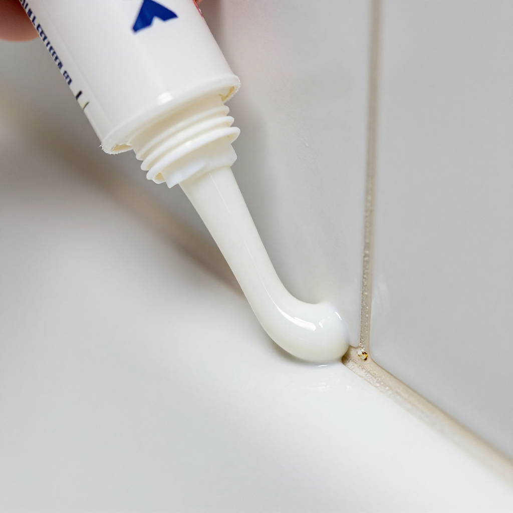 Apply a uniform bead of silicone caulk