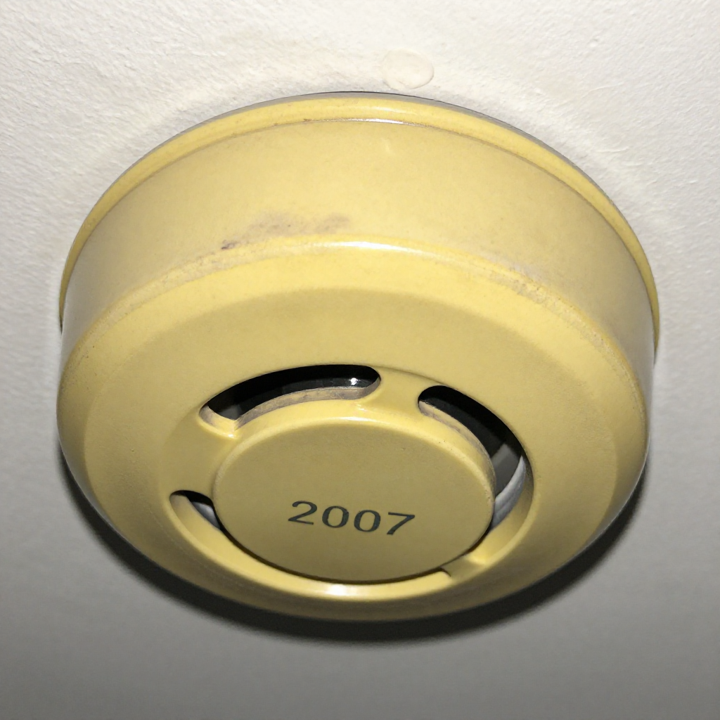 Check the manufacture date — smoke detectors expire after 10 years