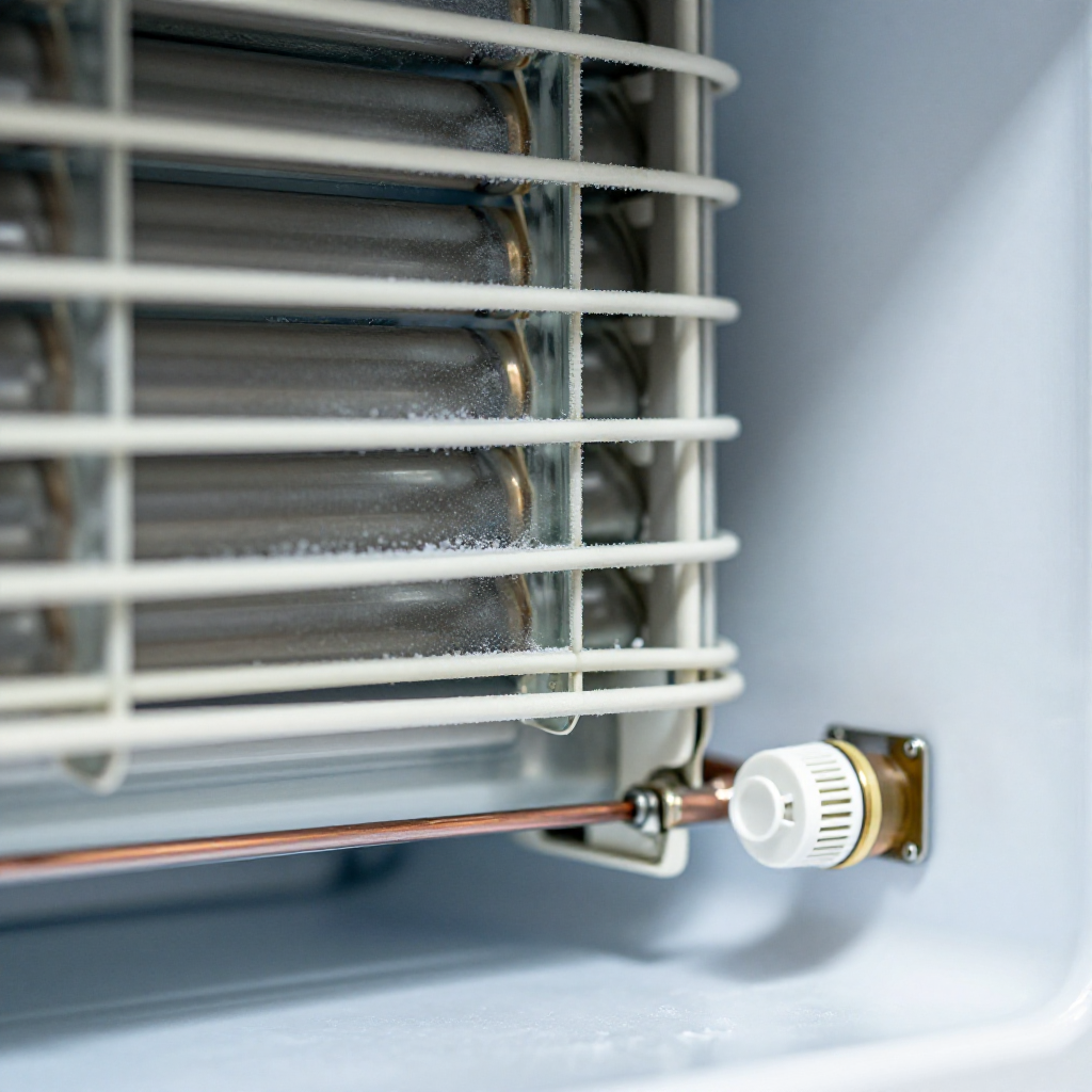 Check the defrost heater and thermostat if ice was present