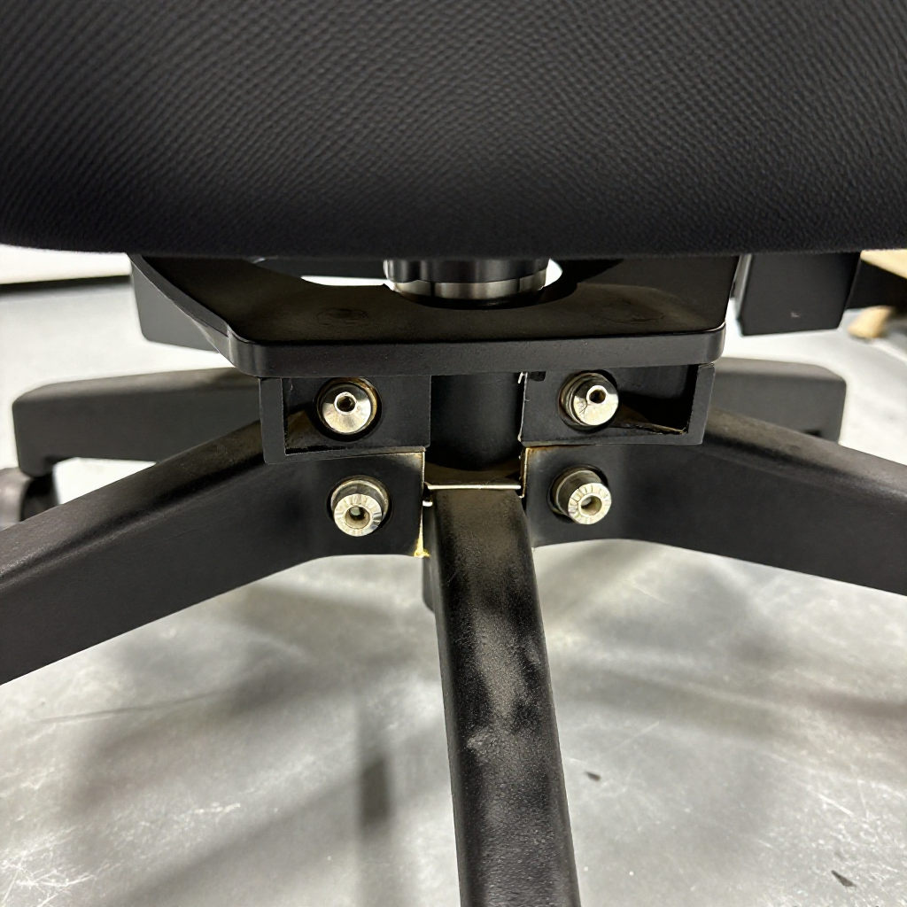 Tighten the tilt mechanism bolts under the seat plate