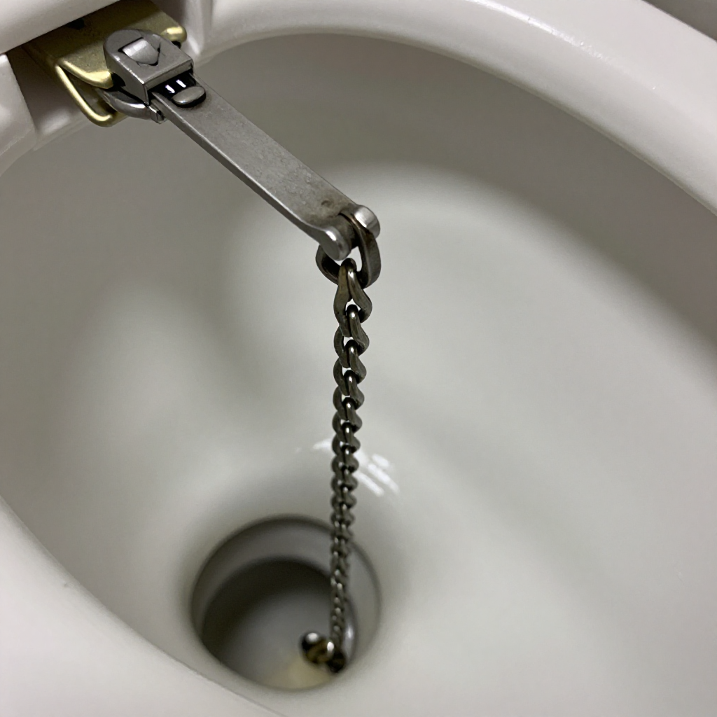 Adjust the chain length so it lifts the flapper fully