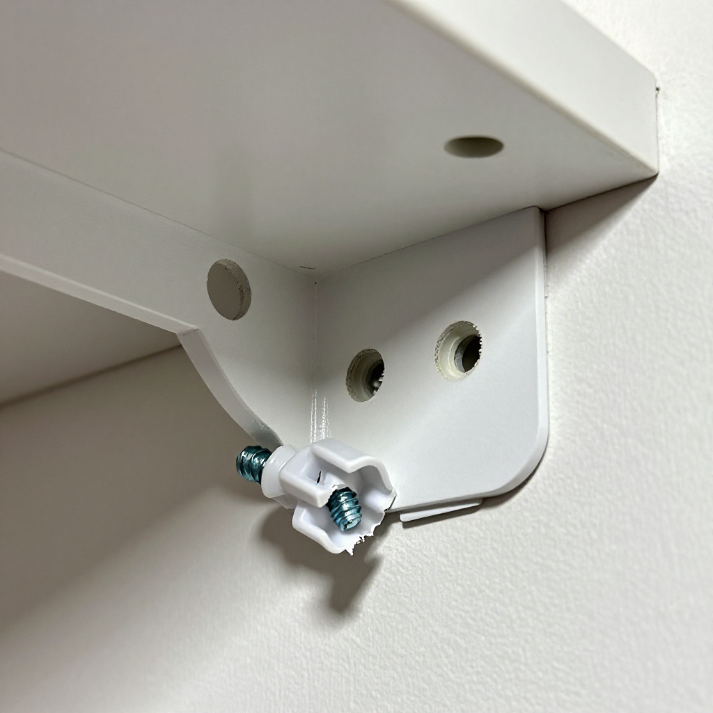 Clear the shelf and remove the loose bracket screws