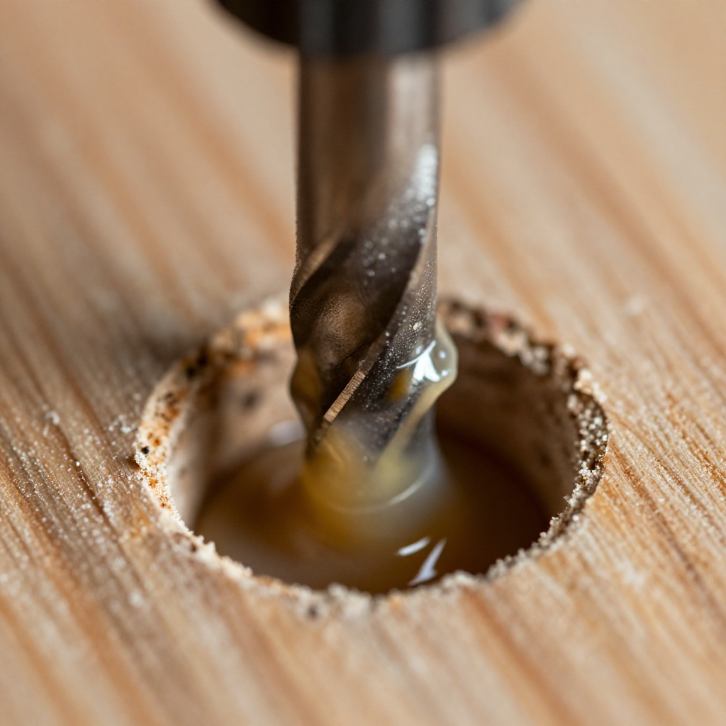 Let glue dry and re-drill pilot hole