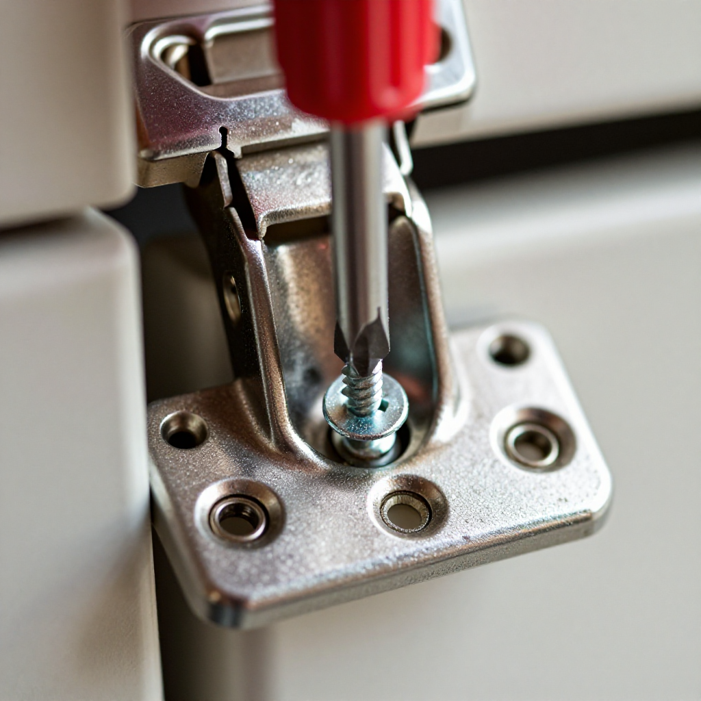 Tighten the top hinge screws