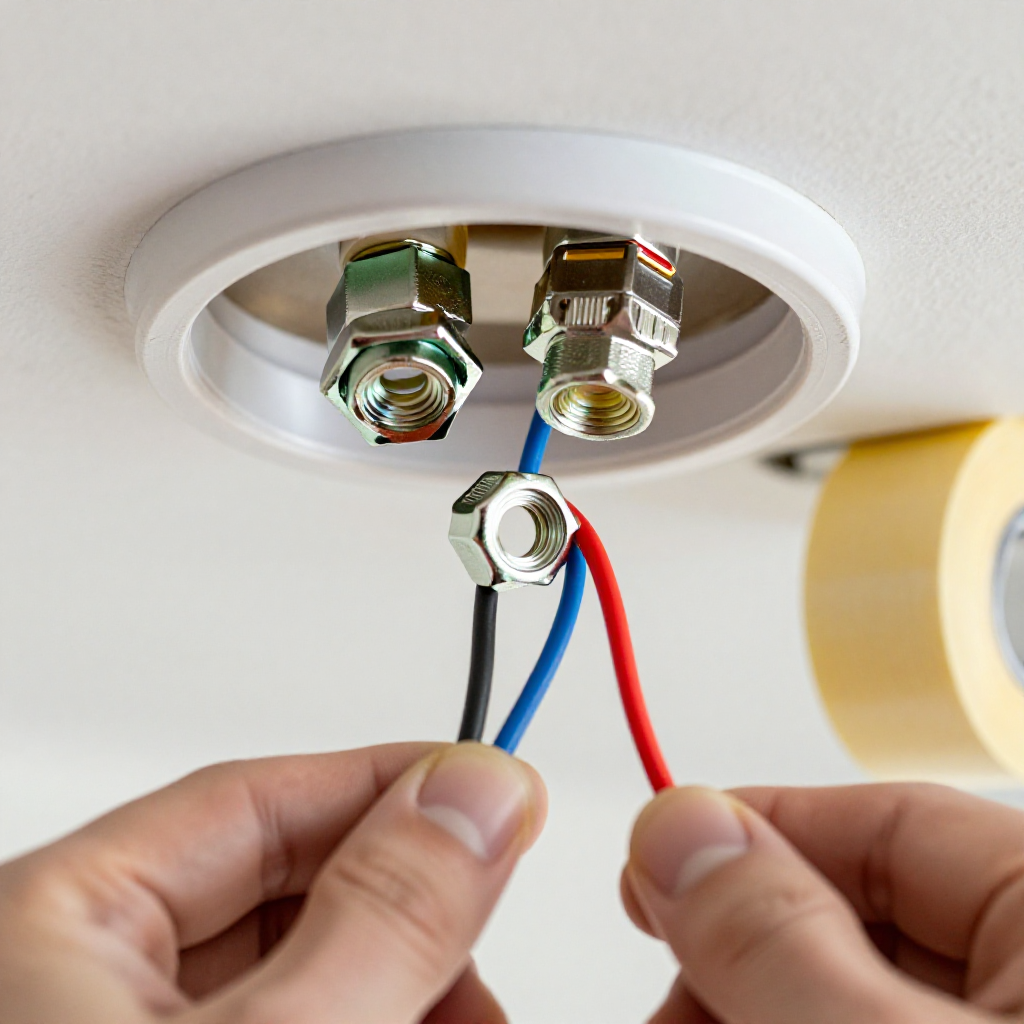 Tighten wire connections in the fixture