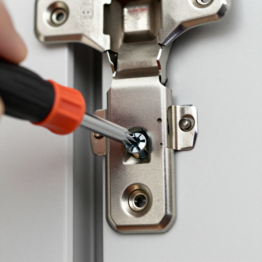 Tighten hinge screws