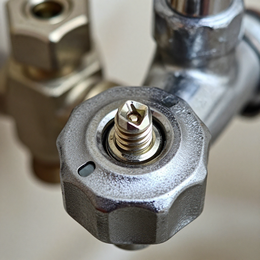 Turn off water supply and remove handle