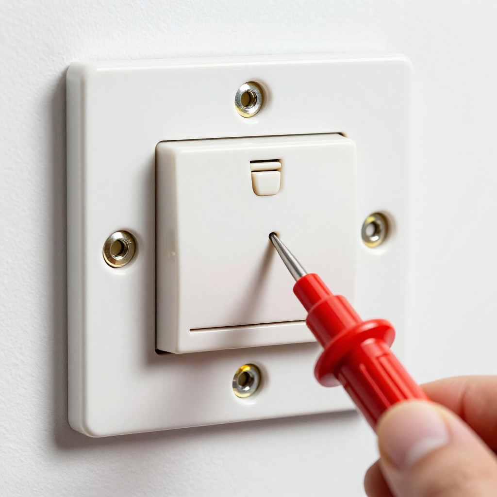 Remove the switch cover and test for power