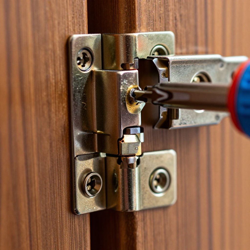 Tighten the hinge screws
