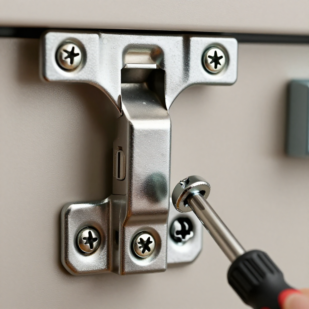 Tighten the hinge screws