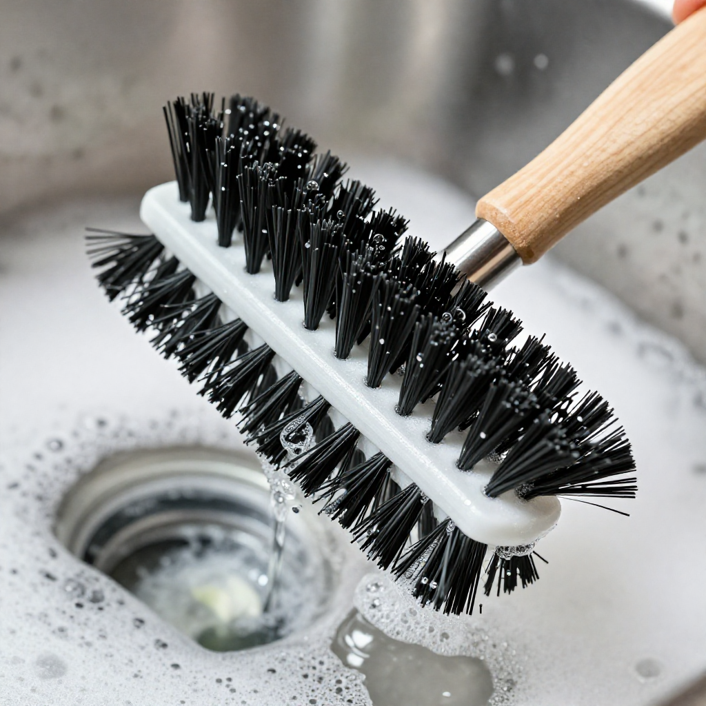 Clean the trap with a brush