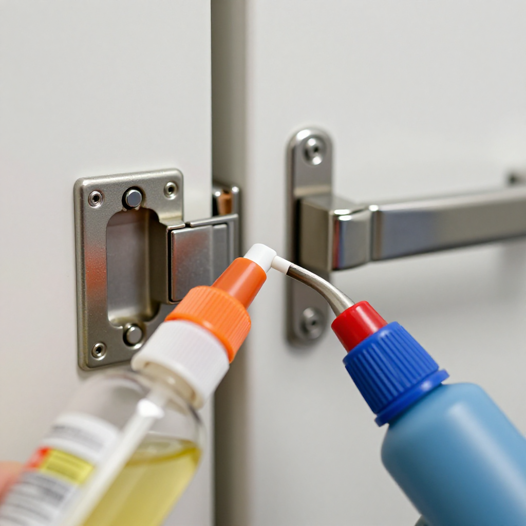 Lubricate the latch and hinges