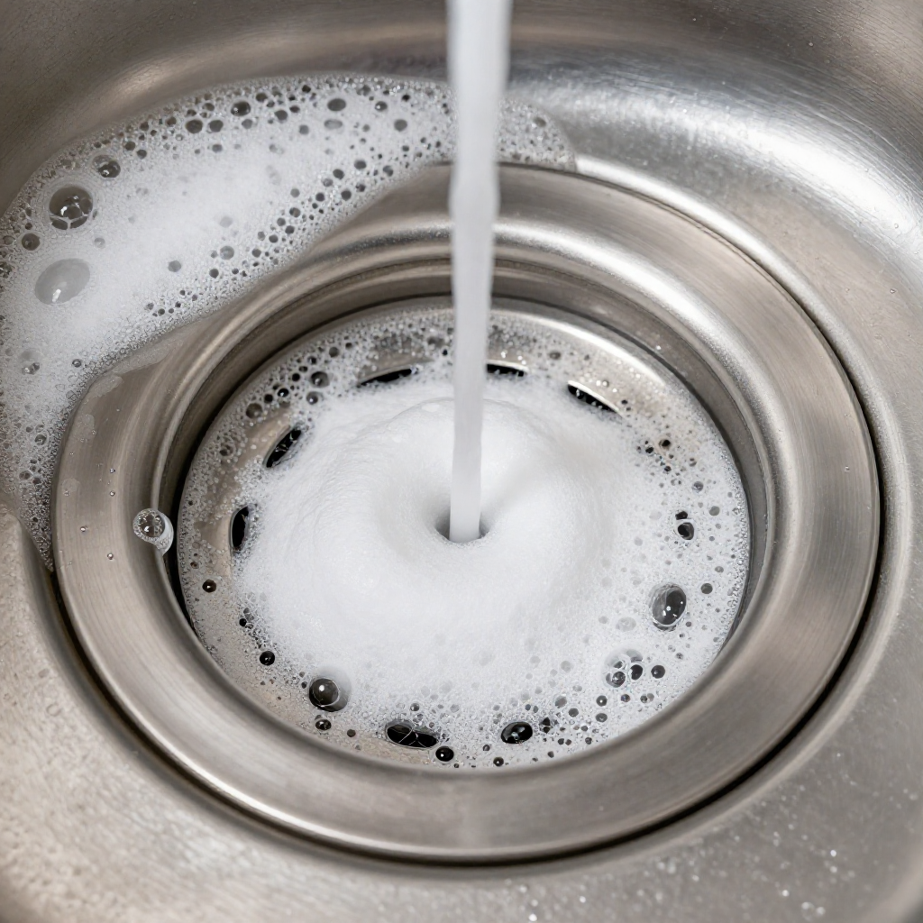 Step 4: Flush with hot water and vinegar
