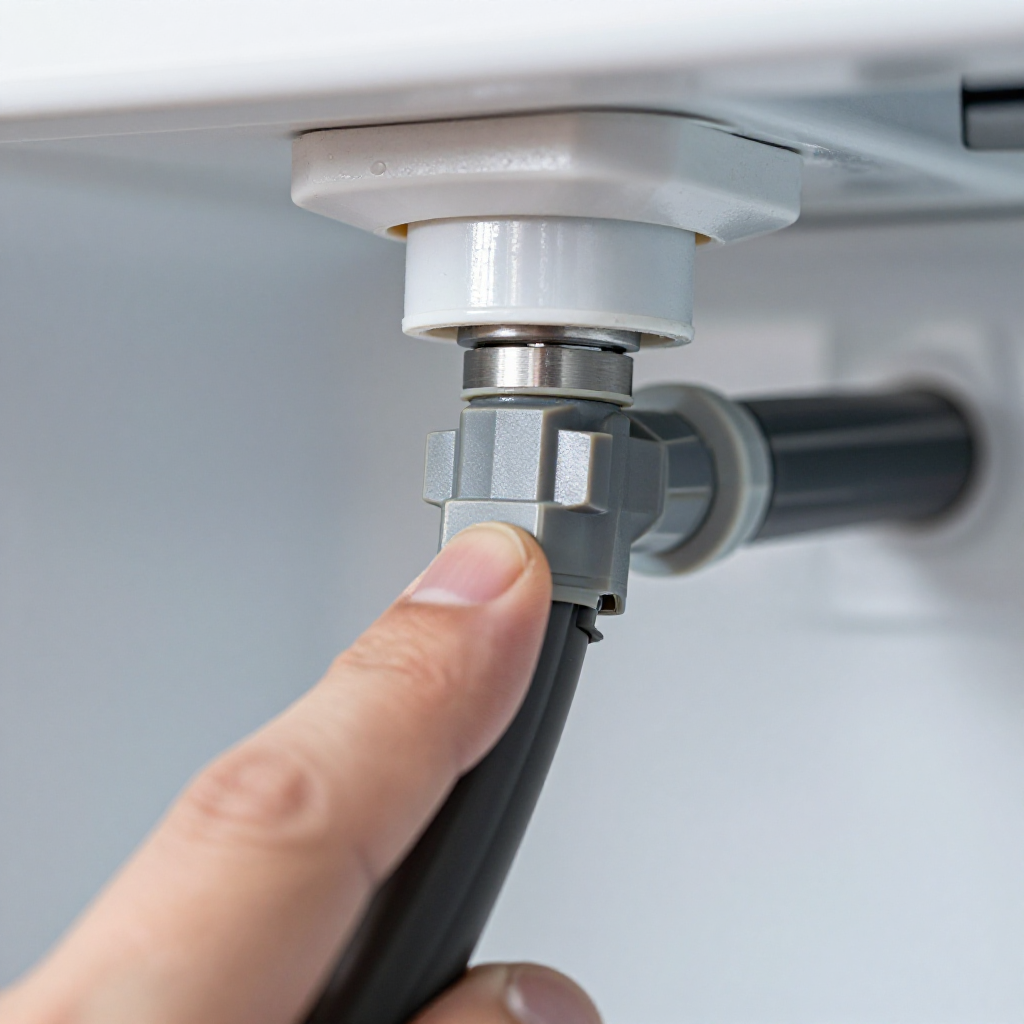 Tighten the drain tube connection