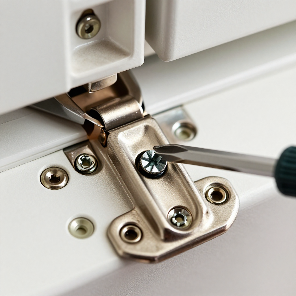 Tighten the hinge screws