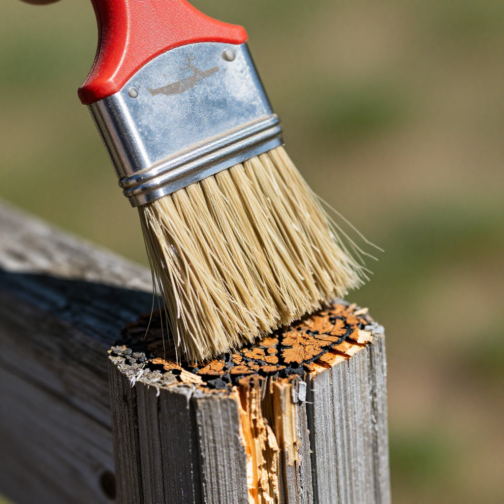 Apply wood hardener