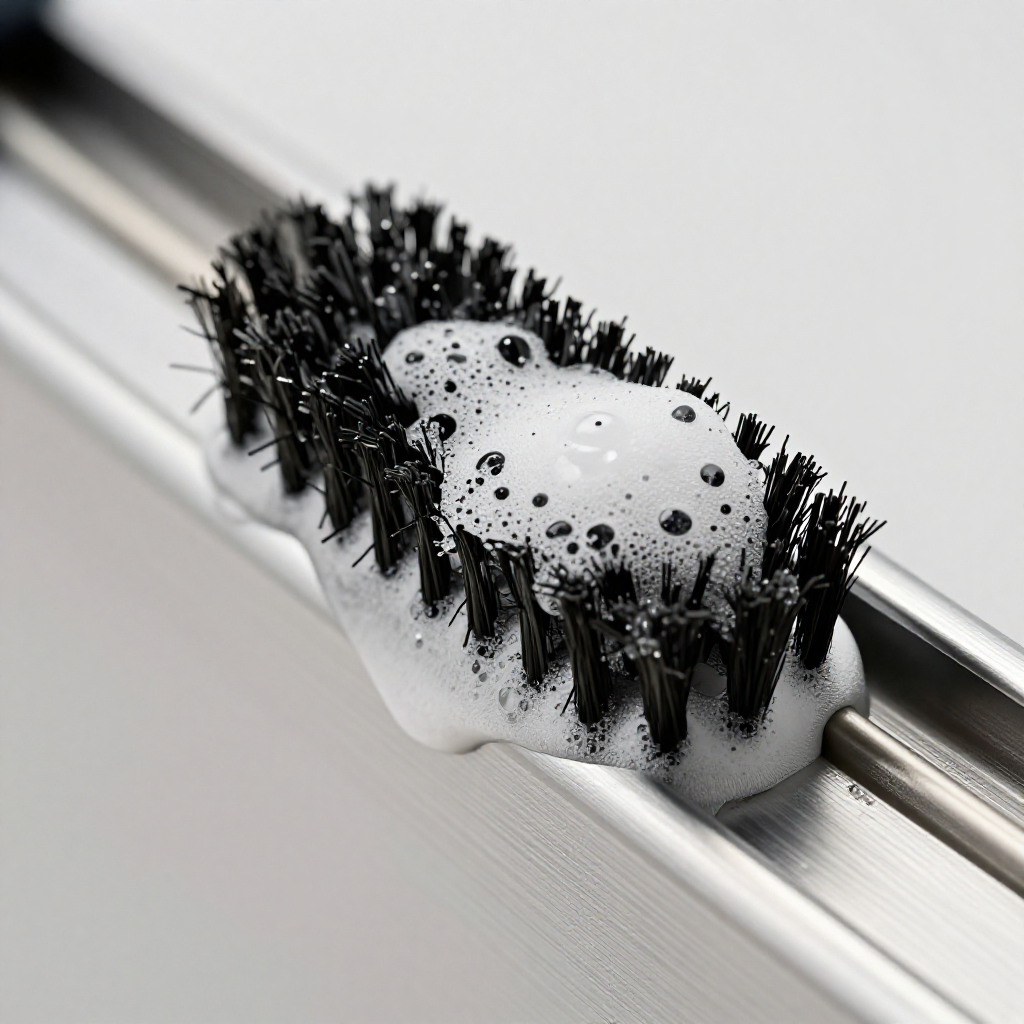 Scrub the track with soapy water