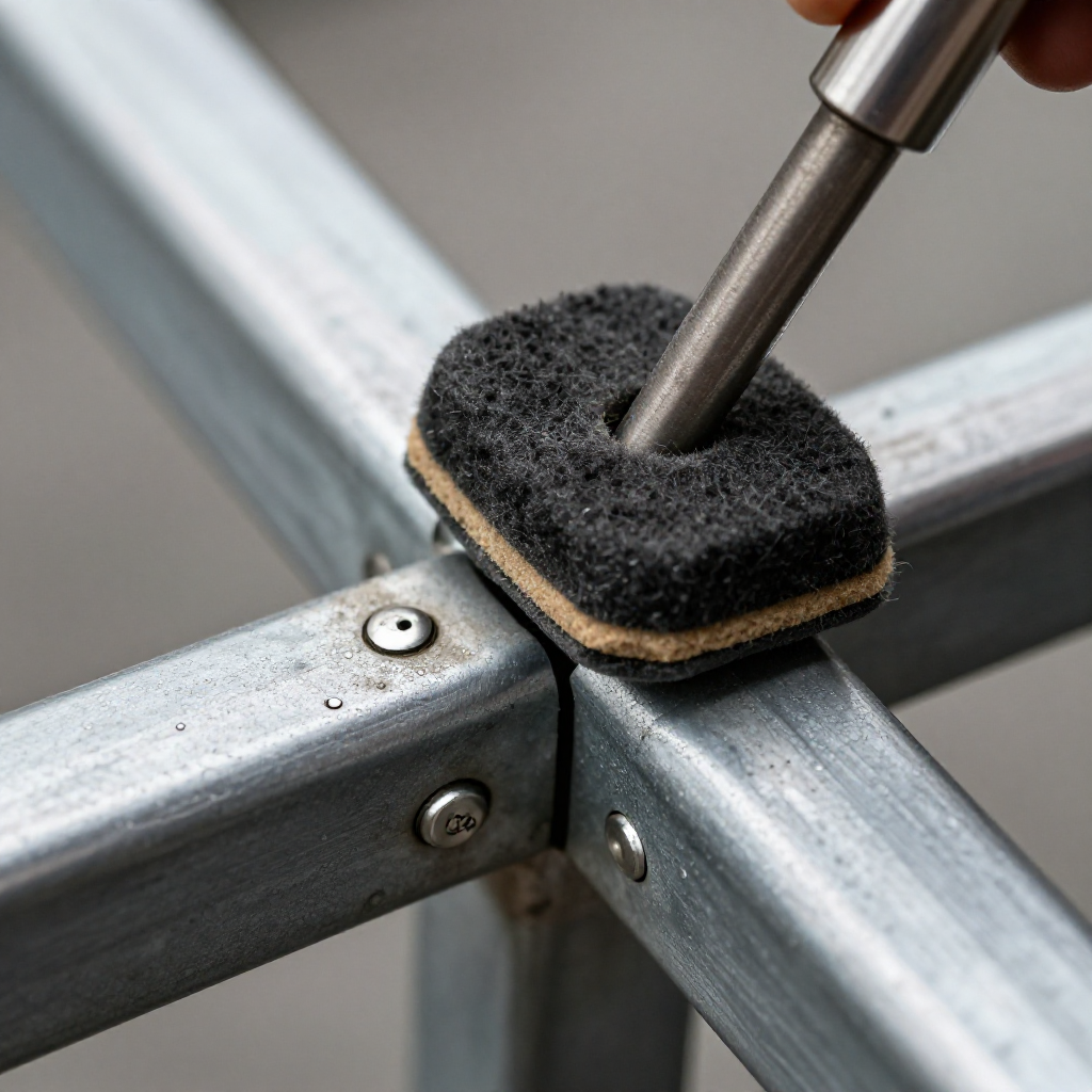 Add felt pads between metal joints